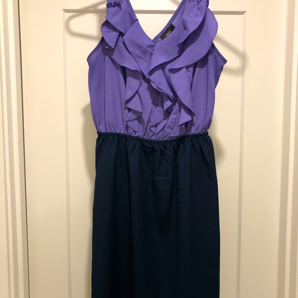 ⭐️HP⭐️ Mossimo Womens Purple & Navy Knee-Length Dress - Picture 2 of 6